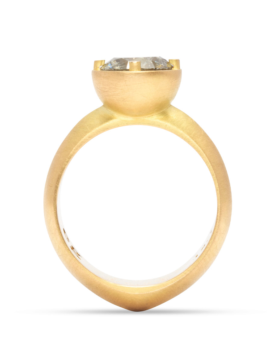 Salt & Pepper Diamond Ring – Yellow Gold
