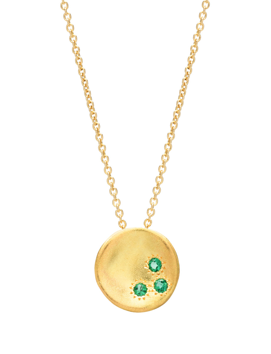 Posy Pendant Necklace – Yellow Gold & Emerald