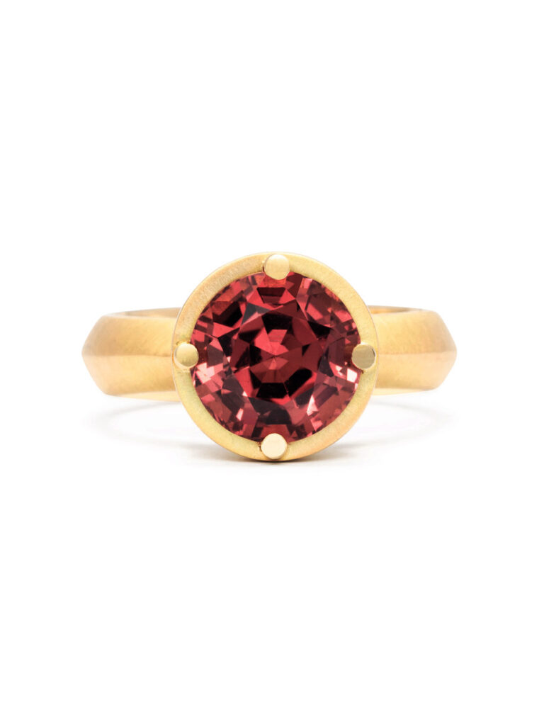 Pink Tourmaline Ring – Yellow Gold