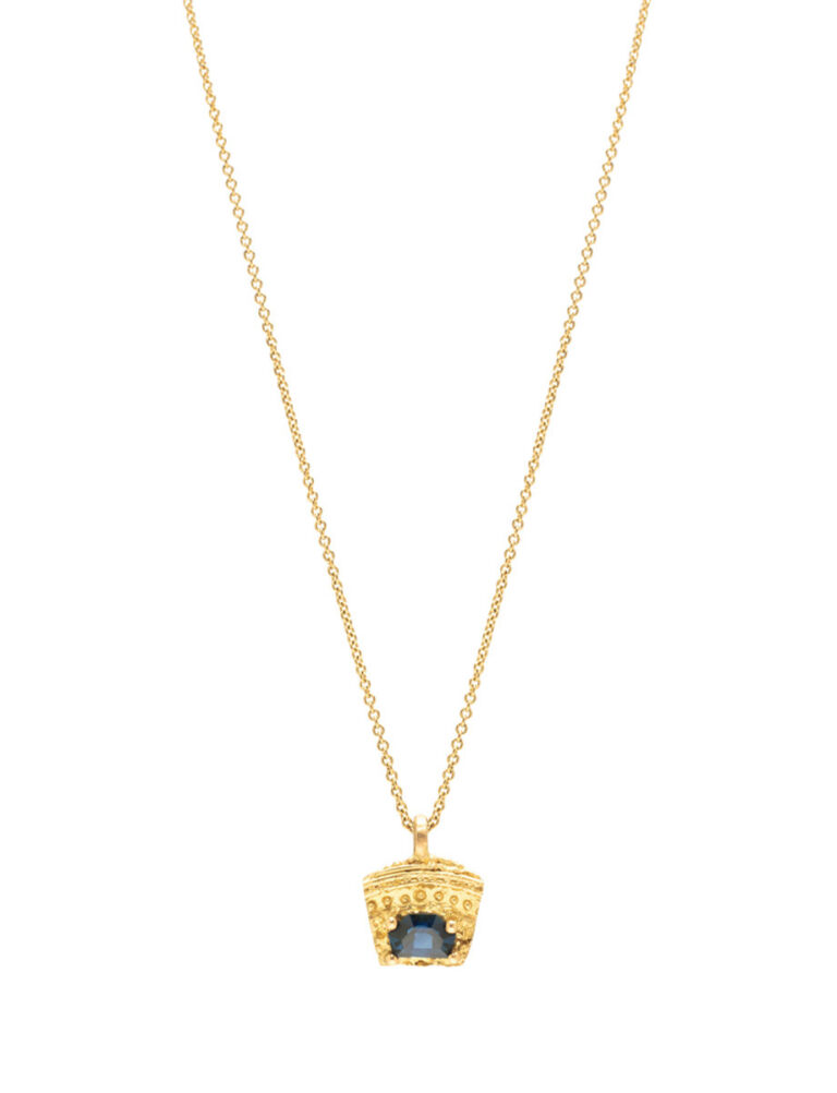 Field of Reeds Pendant Necklace – Gold & Sapphire