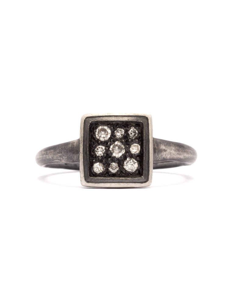 Tych 9 Ring – Sterling Silver & Diamonds