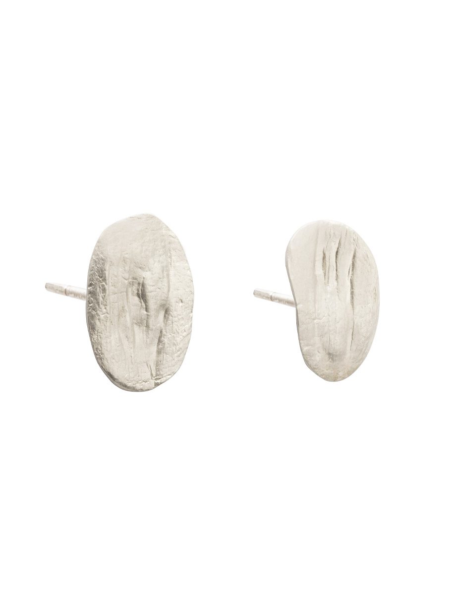 Desire Lines Stud Earrings – White Gold