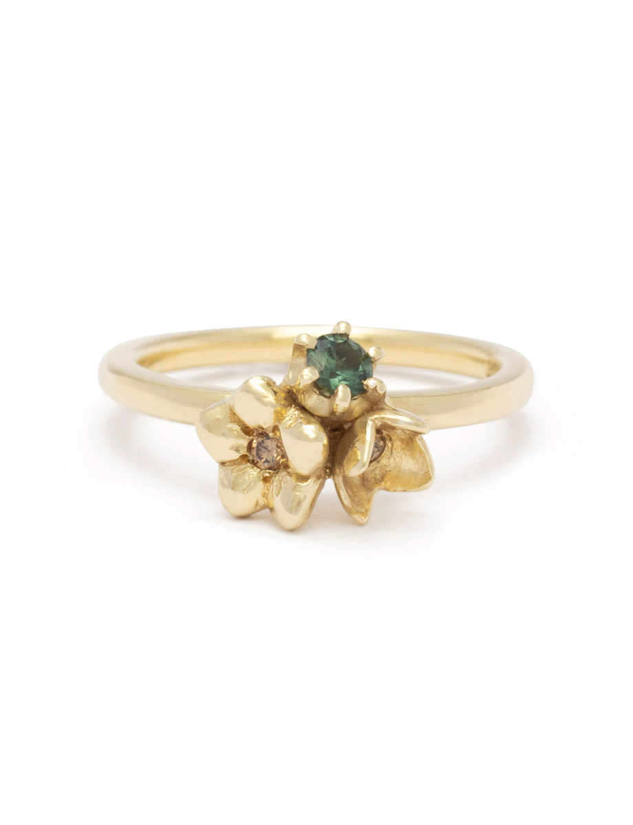 Mini Posy Ring – Sapphire & Diamond