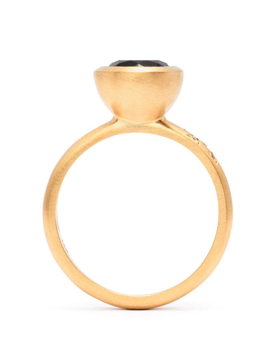 Garden Ring – Teal Sapphire & Diamonds