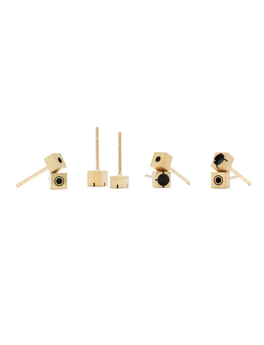 Brutal 1 Single Stud Earring – Yellow Gold