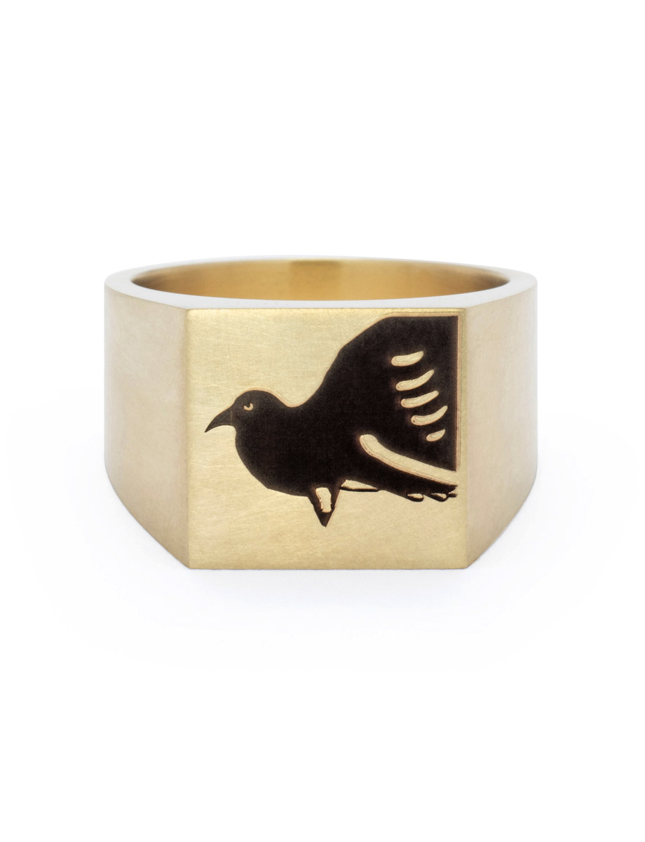 Blackbird – No Safe Place to Land Ring – Yellow Gold