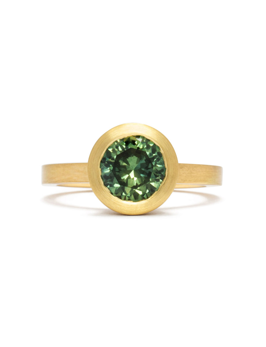 Guggenheim Ring – Yellow Gold & Green Sapphire