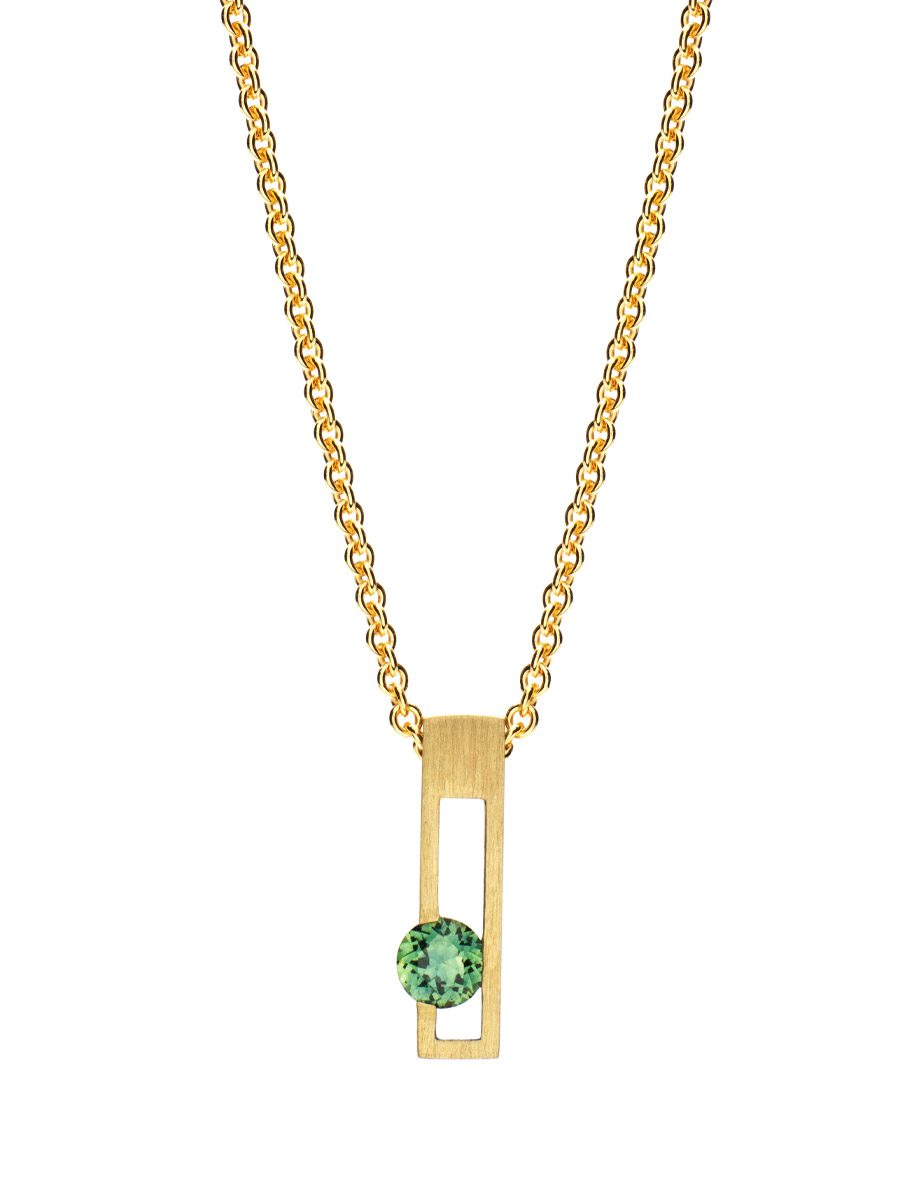 Brut Necklace – Yellow Gold & Green Sapphire