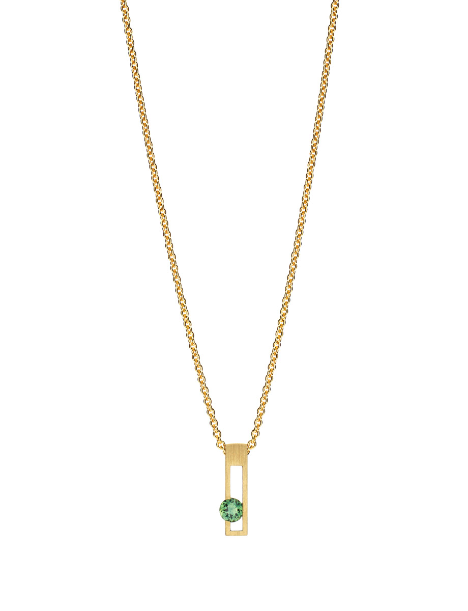 Brut Necklace – Yellow Gold & Green Sapphire
