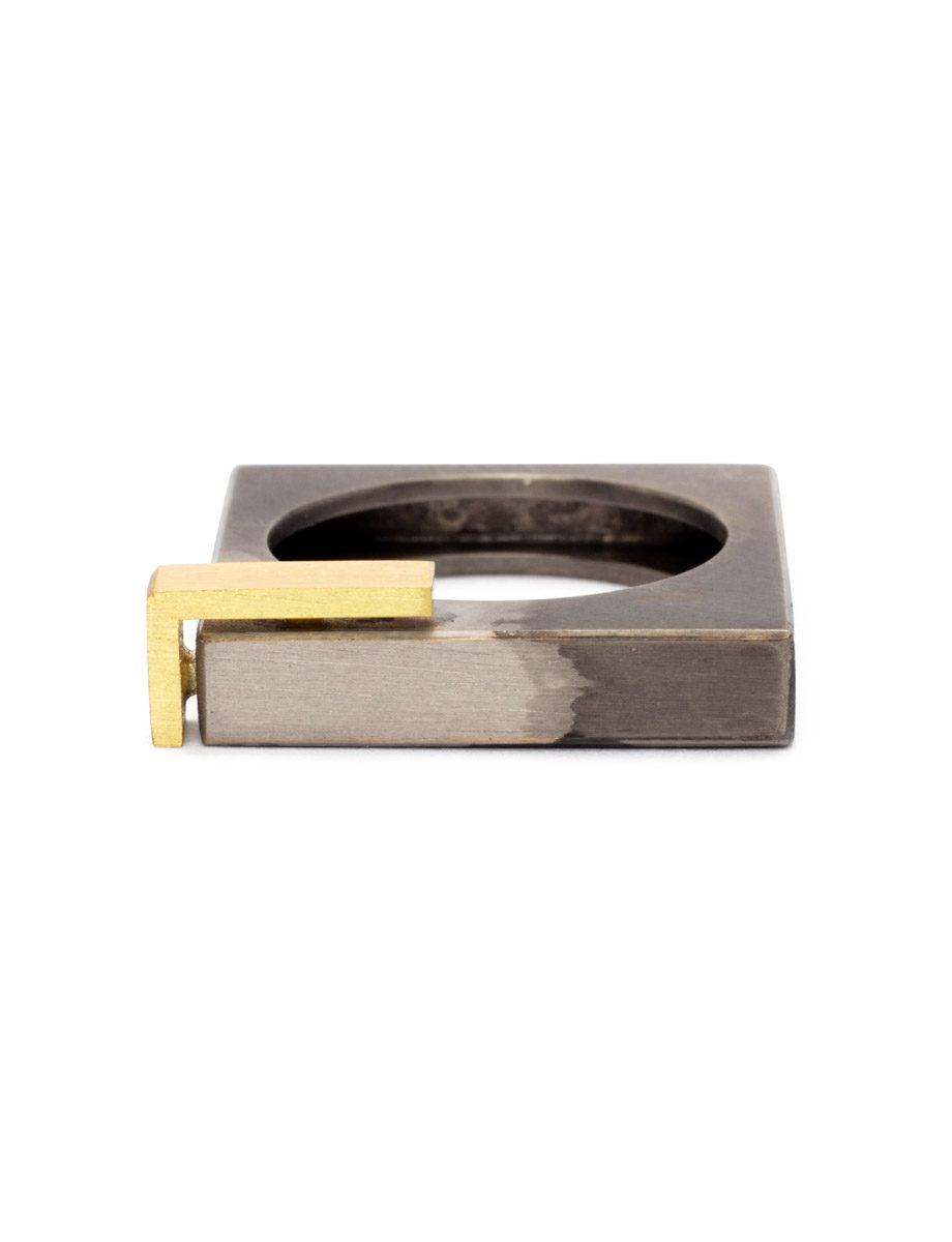 Bloc Ring – White & Yellow Gold