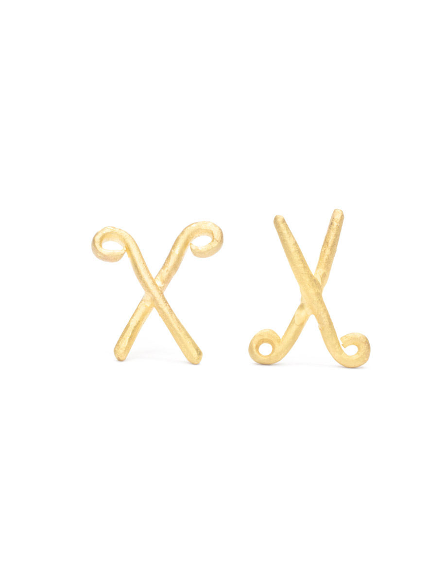 Scissor Stud Earrings – Gold