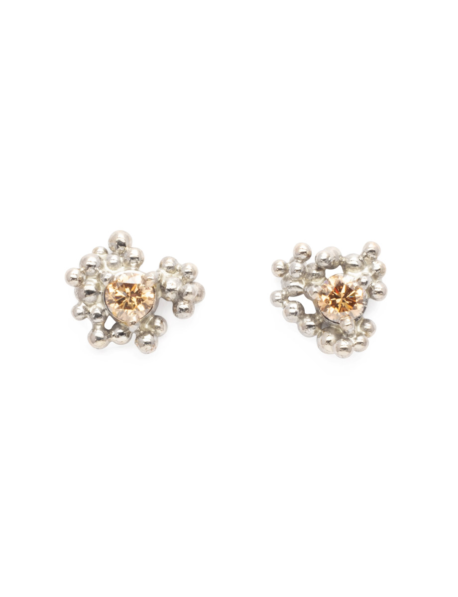 Granule Earrings – White Gold & Argyle Diamond