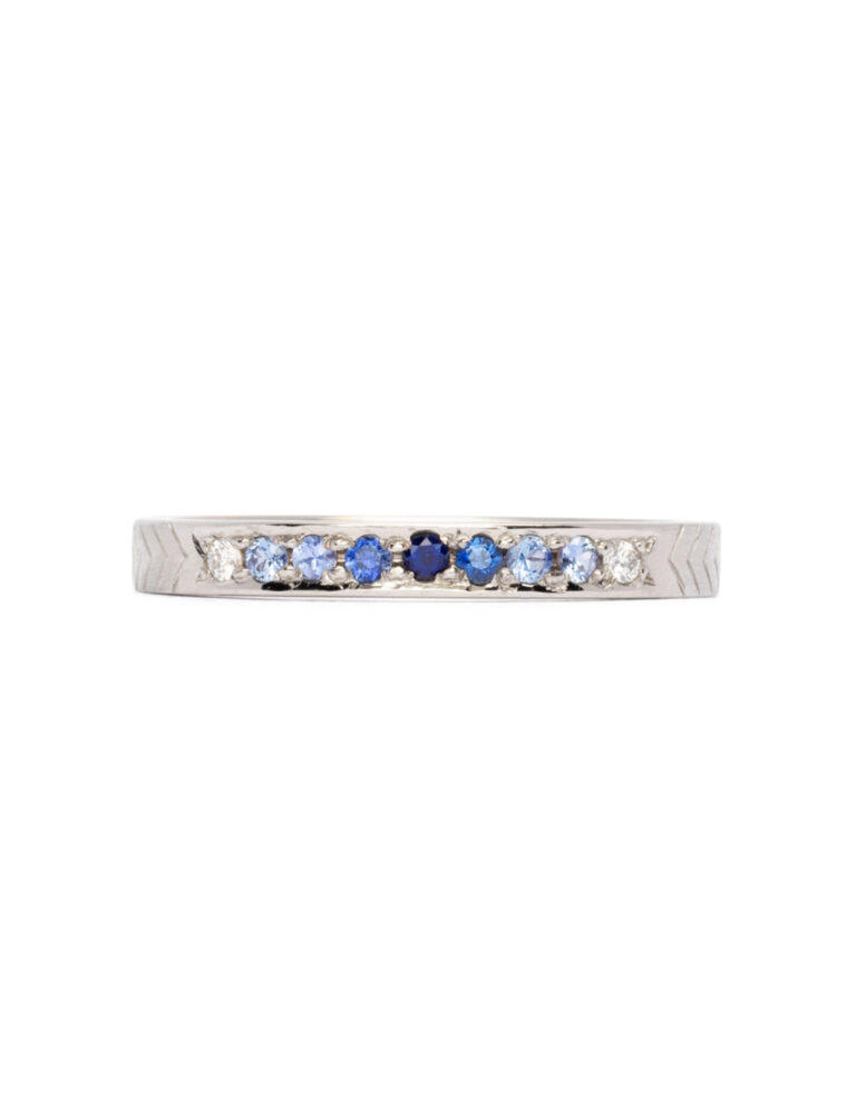 Ombre Blue Ring – White Gold & Sapphire
