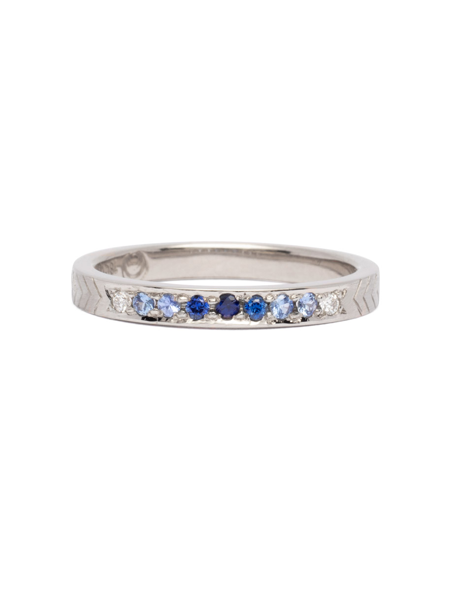 Ombre Blue Ring – White Gold & Sapphire
