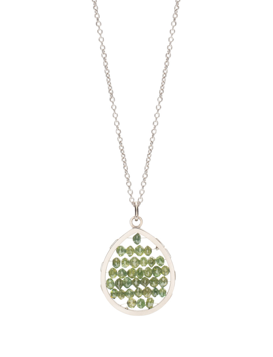 Medium Reef Necklace – White Gold & Green Diamonds