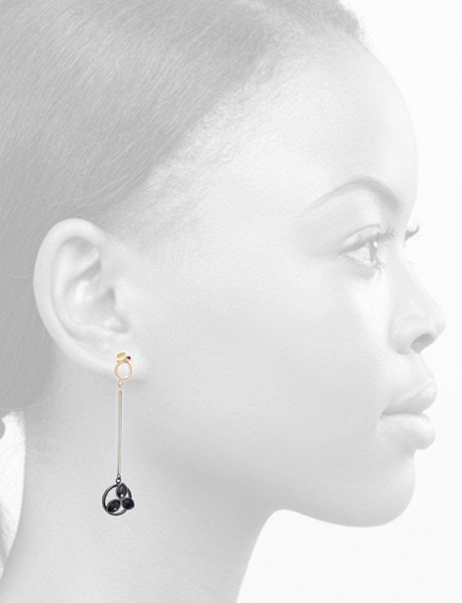Love & Opposition Earrings – Silver & Gold