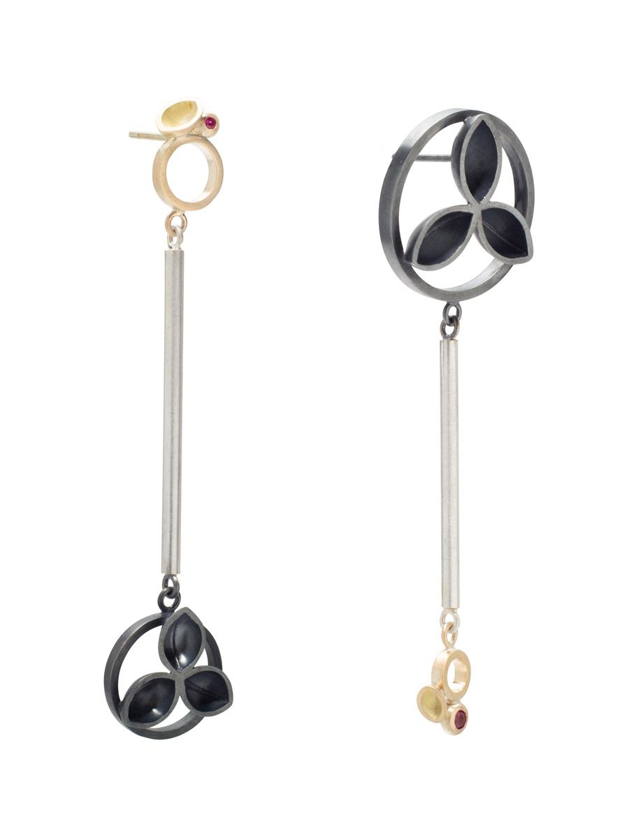 Love & Opposition Earrings – Silver & Gold