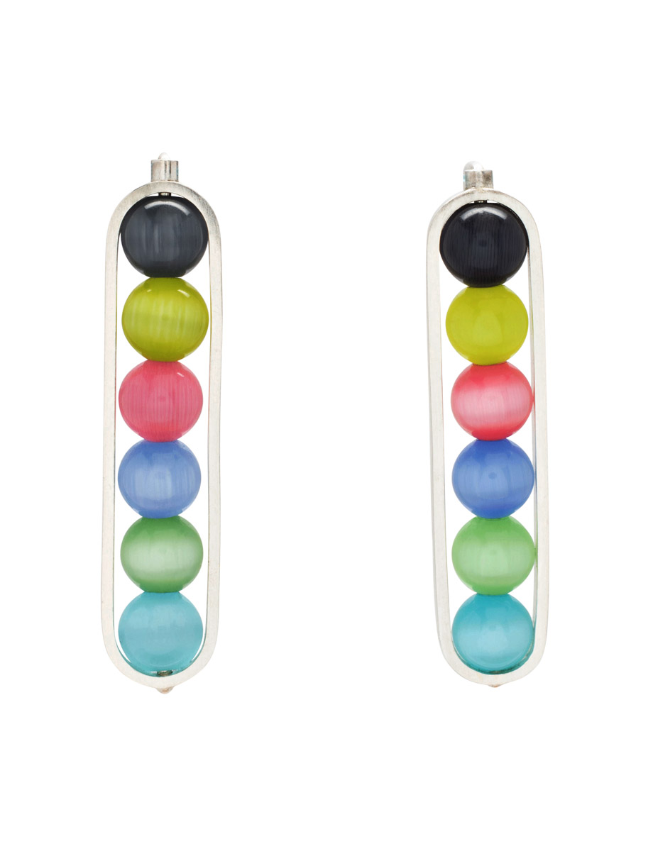 Short Candy Earrings – Blue, Pink, Green & Grey