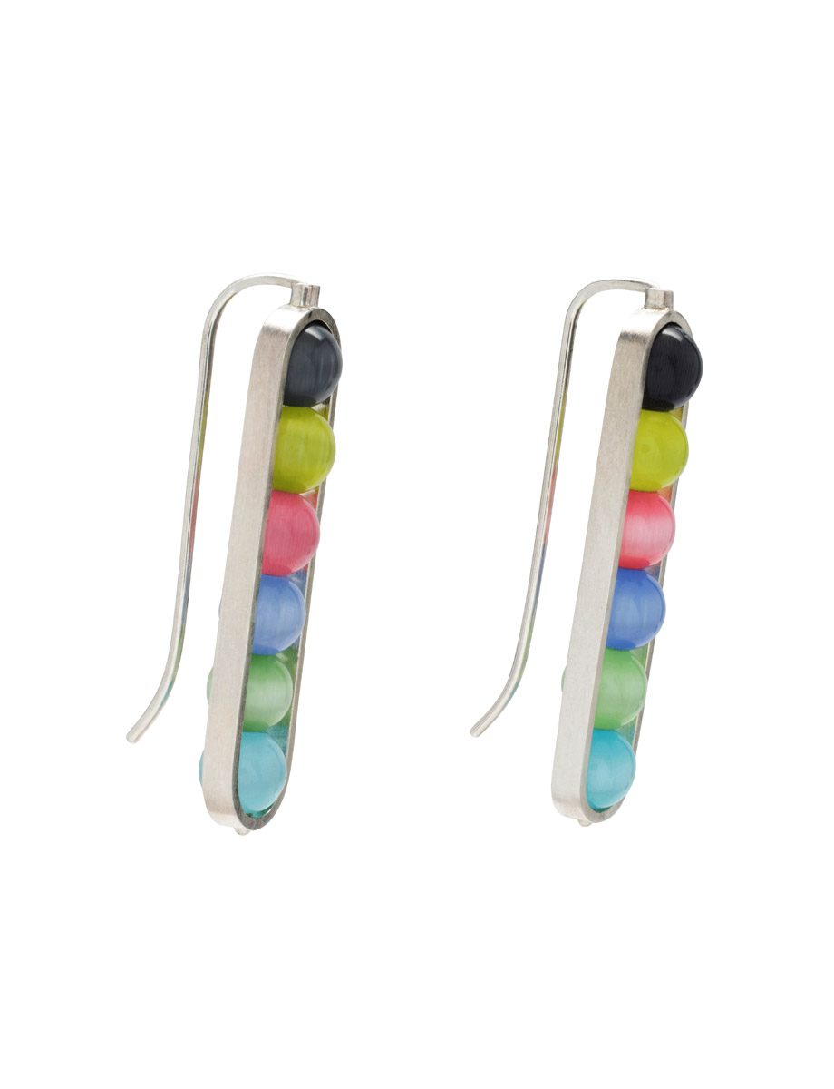 Short Candy Earrings – Blue, Pink, Green & Grey