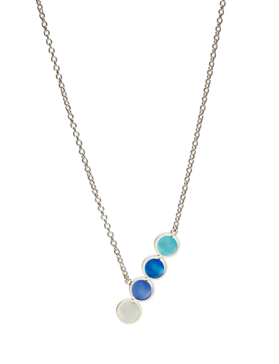 Icy Chromatic Sphere Necklace – Silver & Fibre Optic Glass