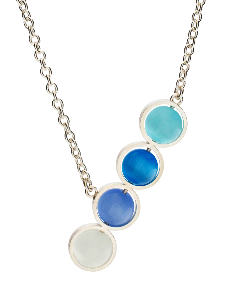 Icy Chromatic Sphere Necklace – Silver & Fibre Optic Glass