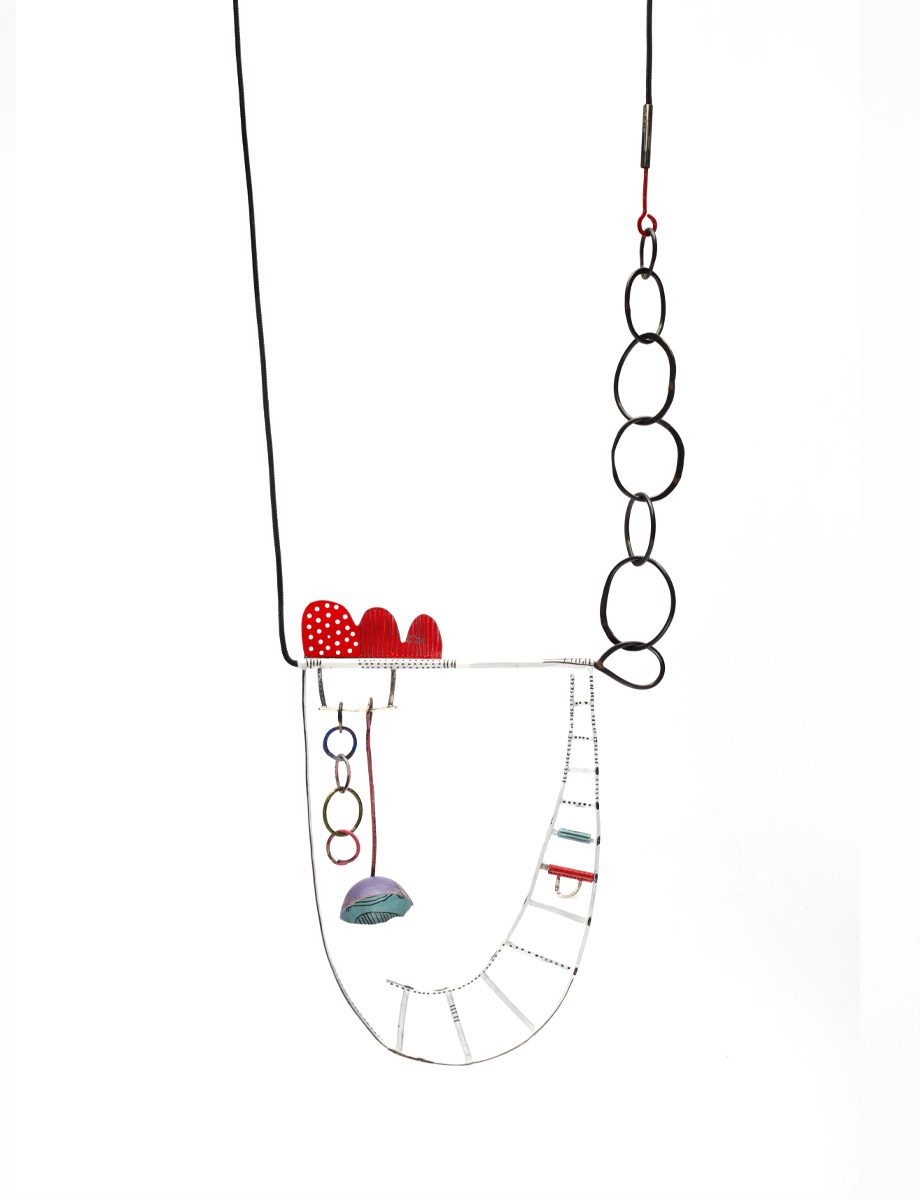 Henny’s Playground Necklace – Silver & Painted Copper