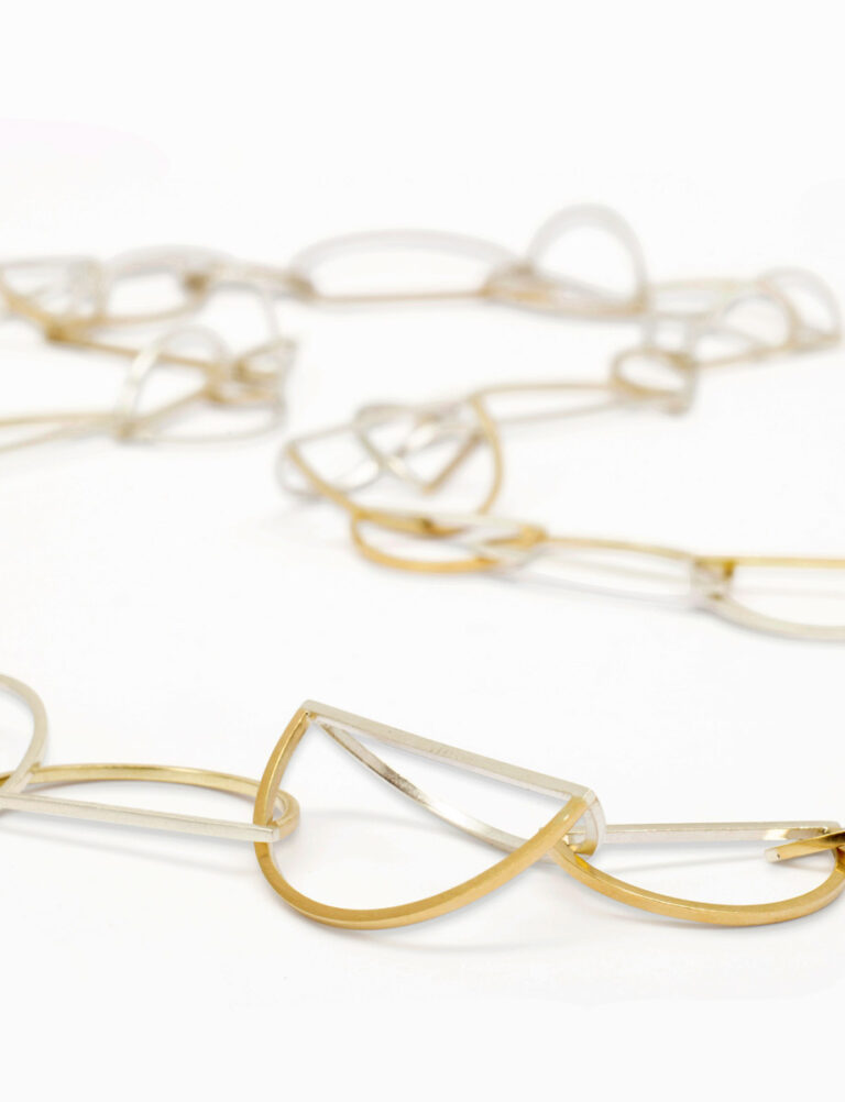 Desire Lines Chain Necklace – Yellow Gold & Silver