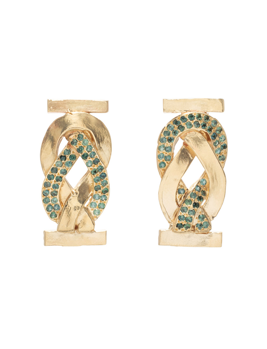 Narciso Earrings – Gold & Green Sapphires