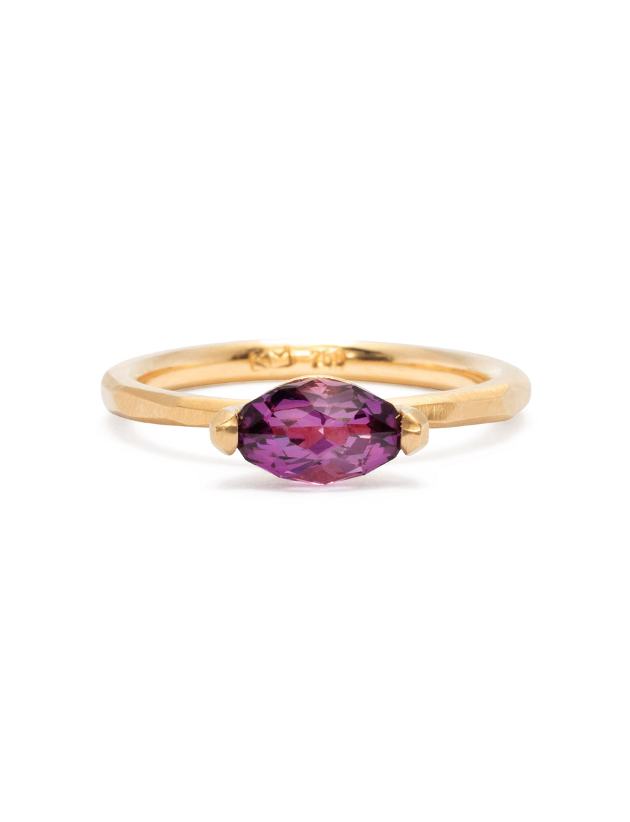 Two Claw Marquise Ring – Hot Pink Sapphire