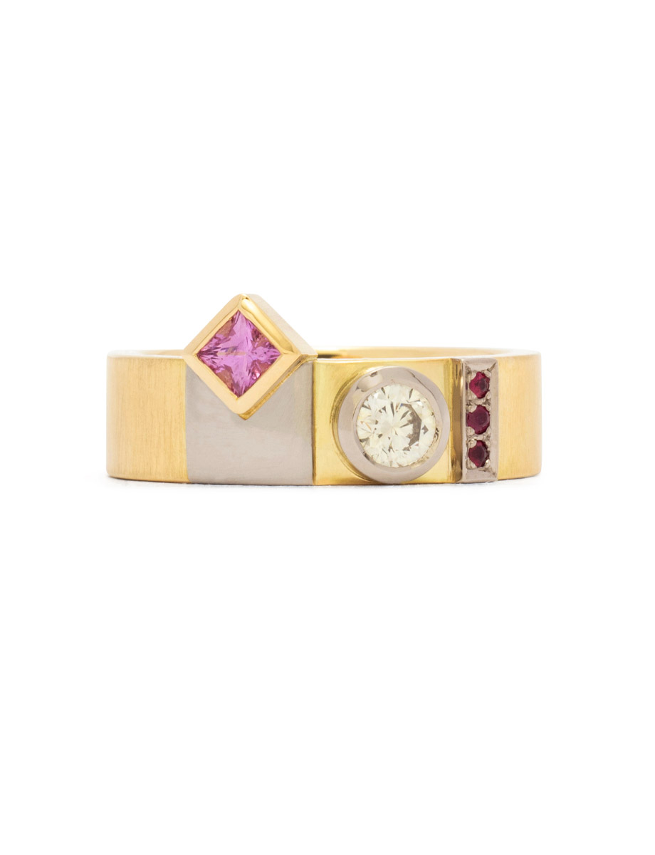 Tout Moi Ring – Gold, Diamond, Sapphire & Rubies
