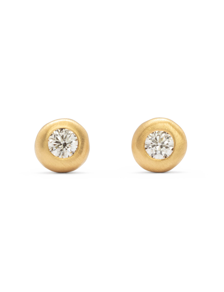 Bouquet Garnis Stud Earrings – Yellow Gold & White Diamond
