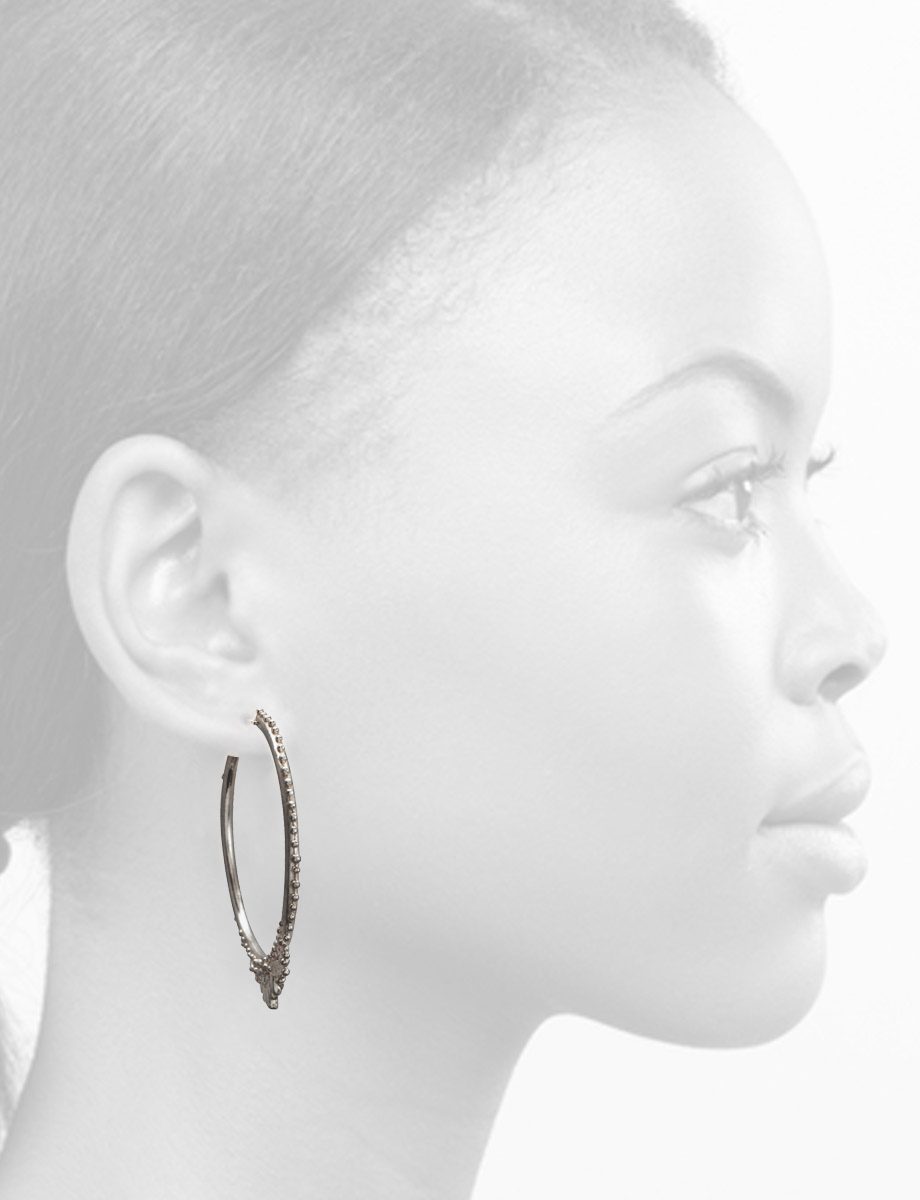 Heroine’s Hoop Earrings – Blackened Silver