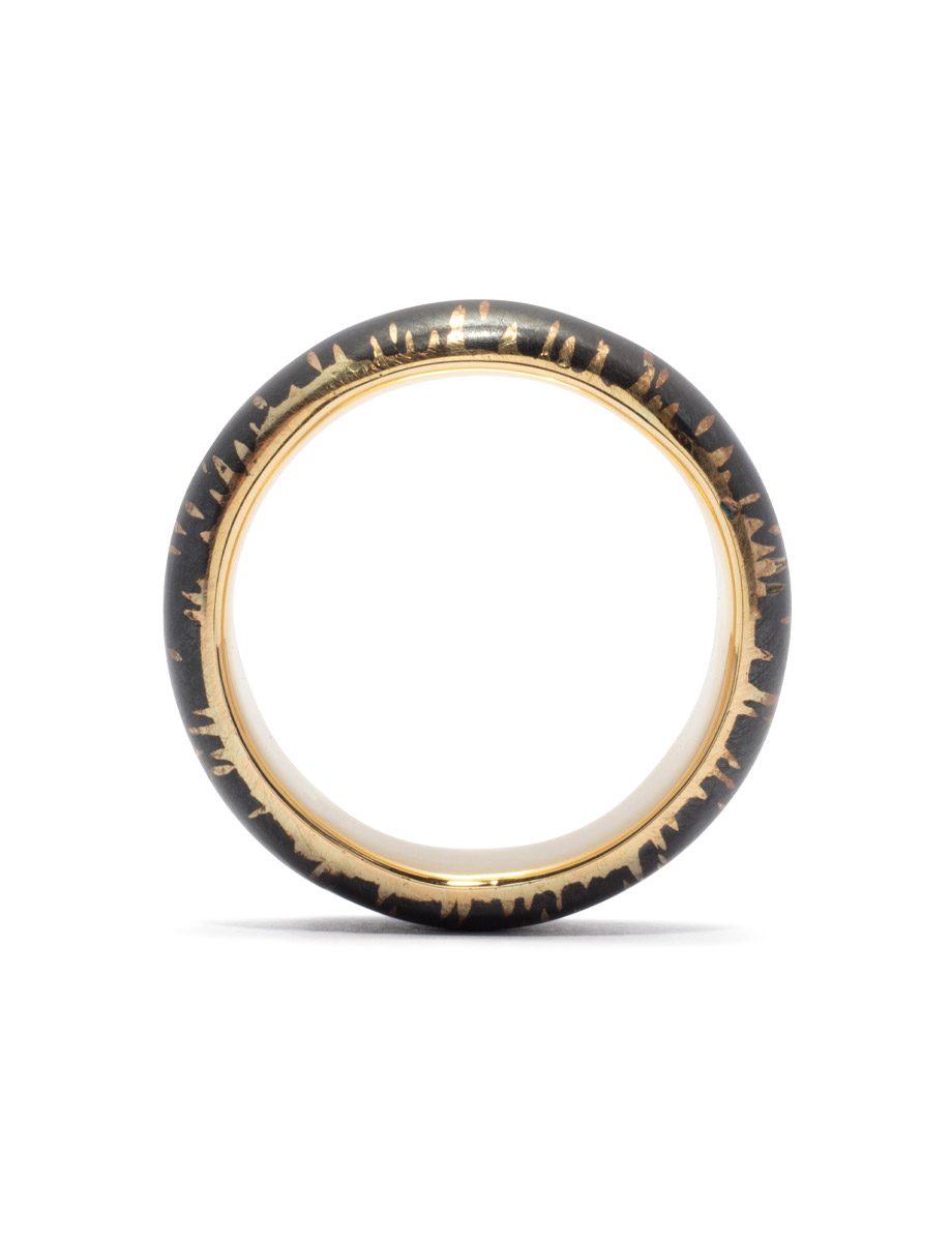 Eclipse Ring – Yellow Gold & Patinated Shakudo