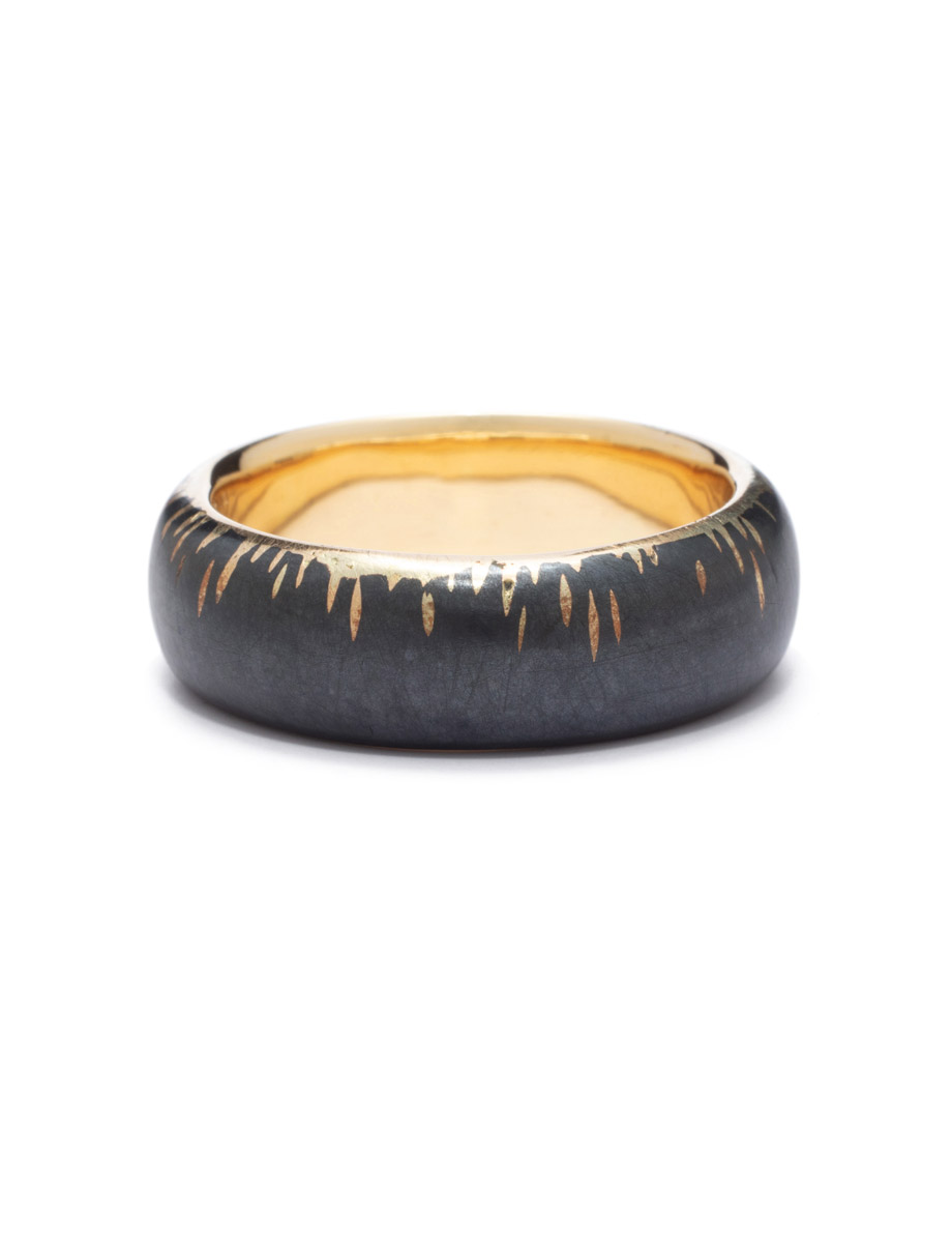 Eclipse Ring – Yellow Gold & Patinated Shakudo