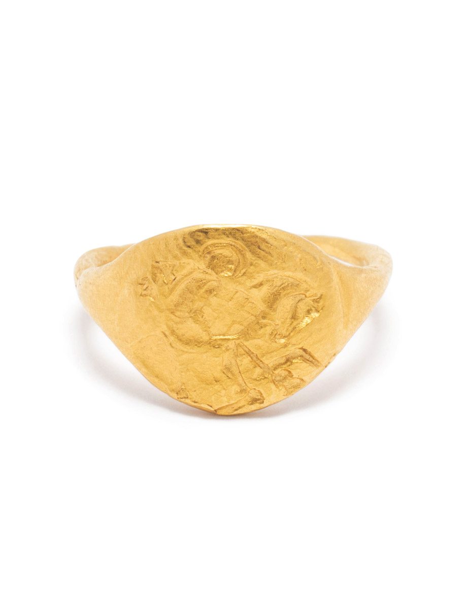 Yellow Gold St George Signet Ring e.g.etal Melbourne