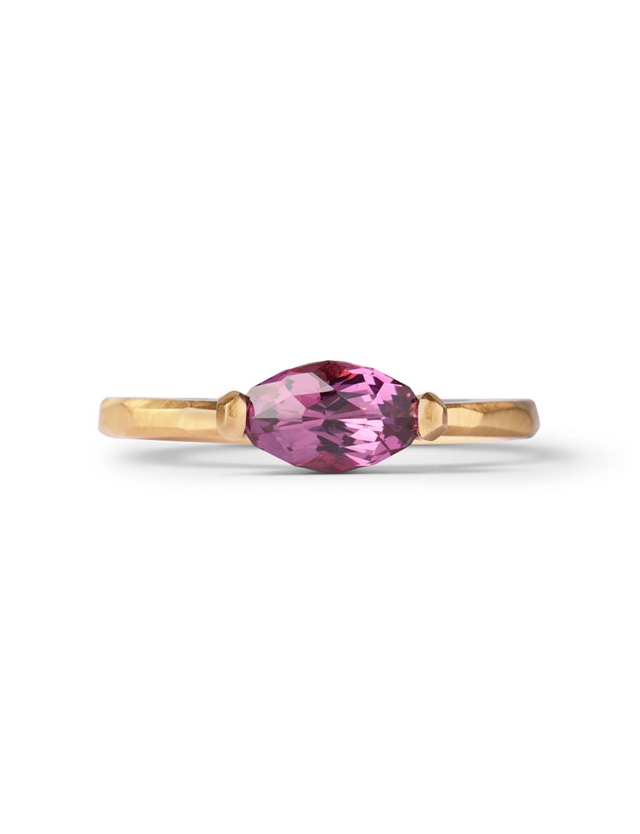 Two Claw Marquise Ring – Hot Pink Sapphire