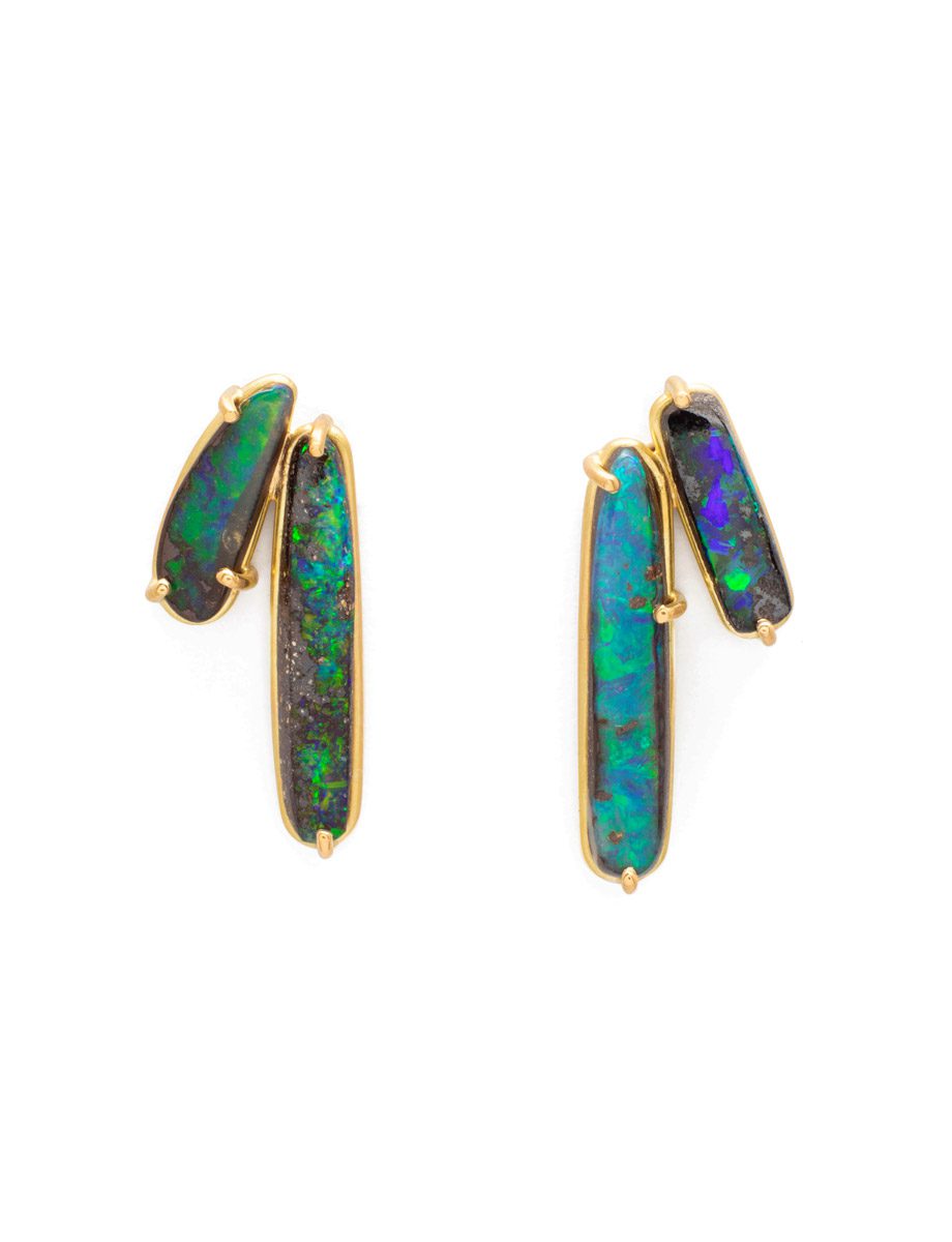 Green Light Double Opal Earrings