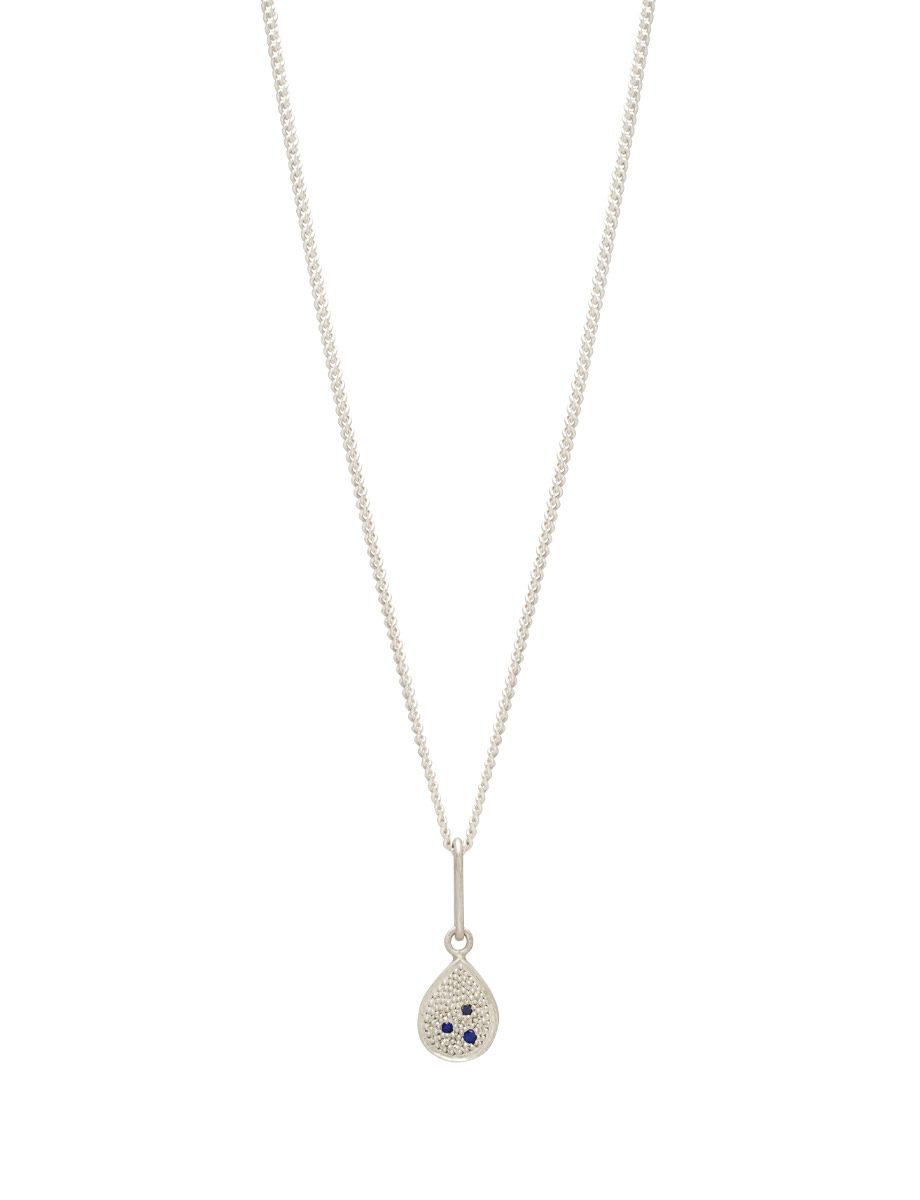 Elderberry Pendant Necklace – Silver & Blue Sapphire