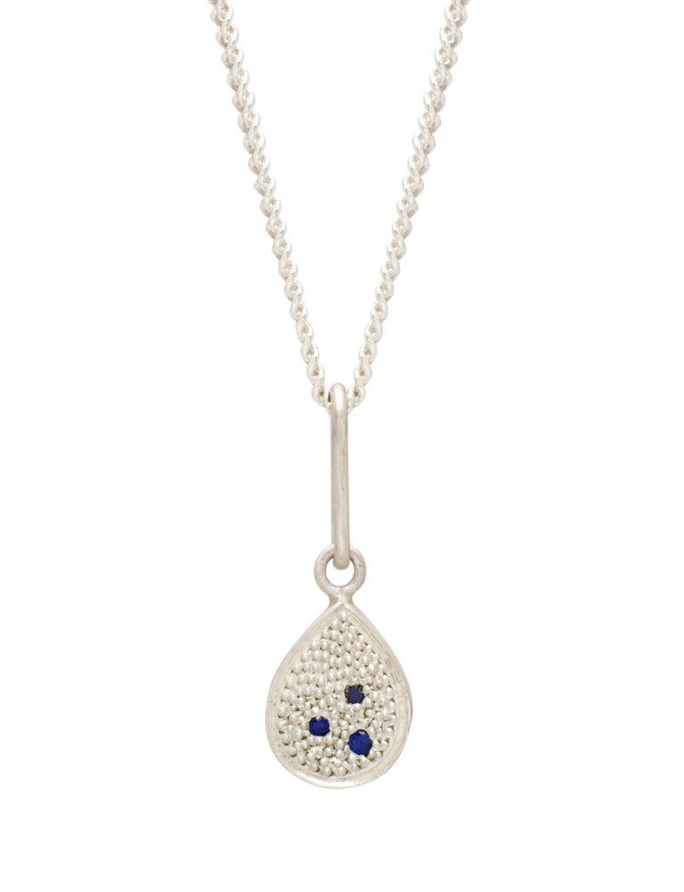 Elderberry Pendant Necklace – Silver & Blue Sapphire