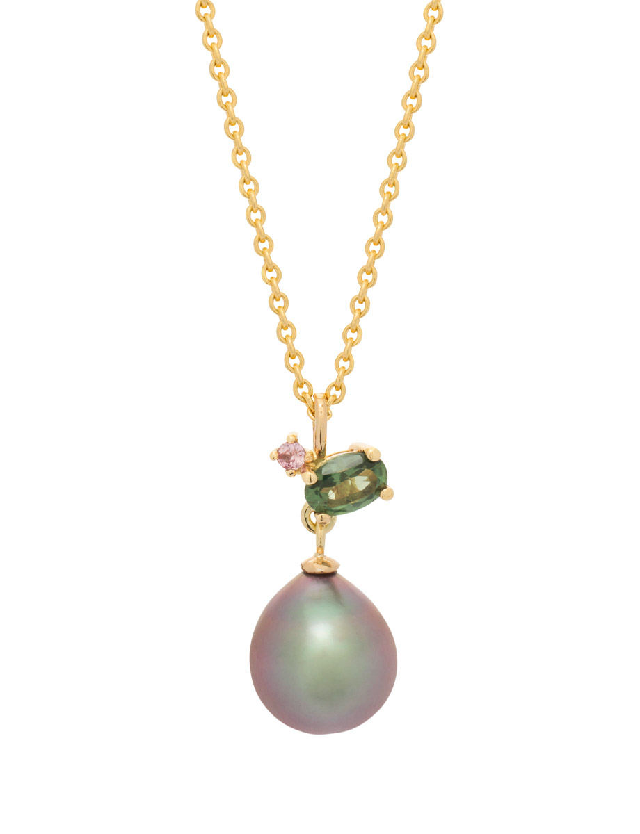 Deep Sea Necklace – Tahitian Pearl & Sapphire