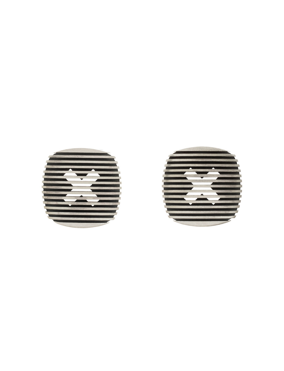 Large Obscuro Crux Stud Earrings – Silver