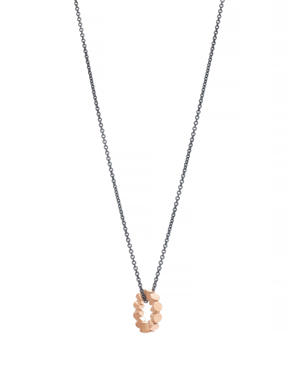 Petite Secret Hearts Necklace – Rose Gold & Blackened Silver