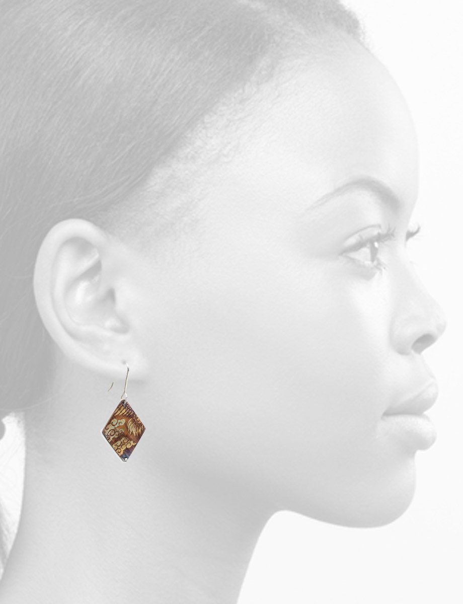 Diamond Phoenix Hook Earrings