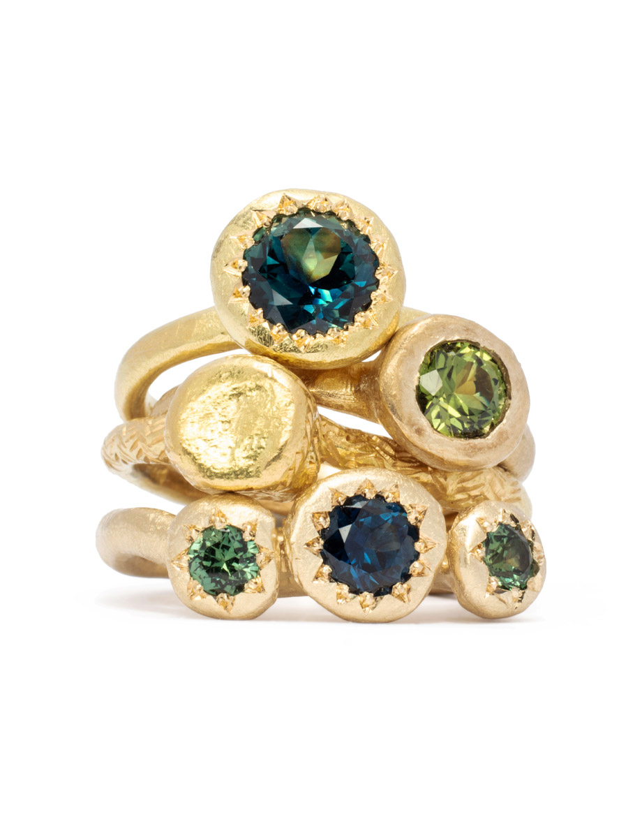 To Hold Ring – Yellow Gold & Green Sapphire