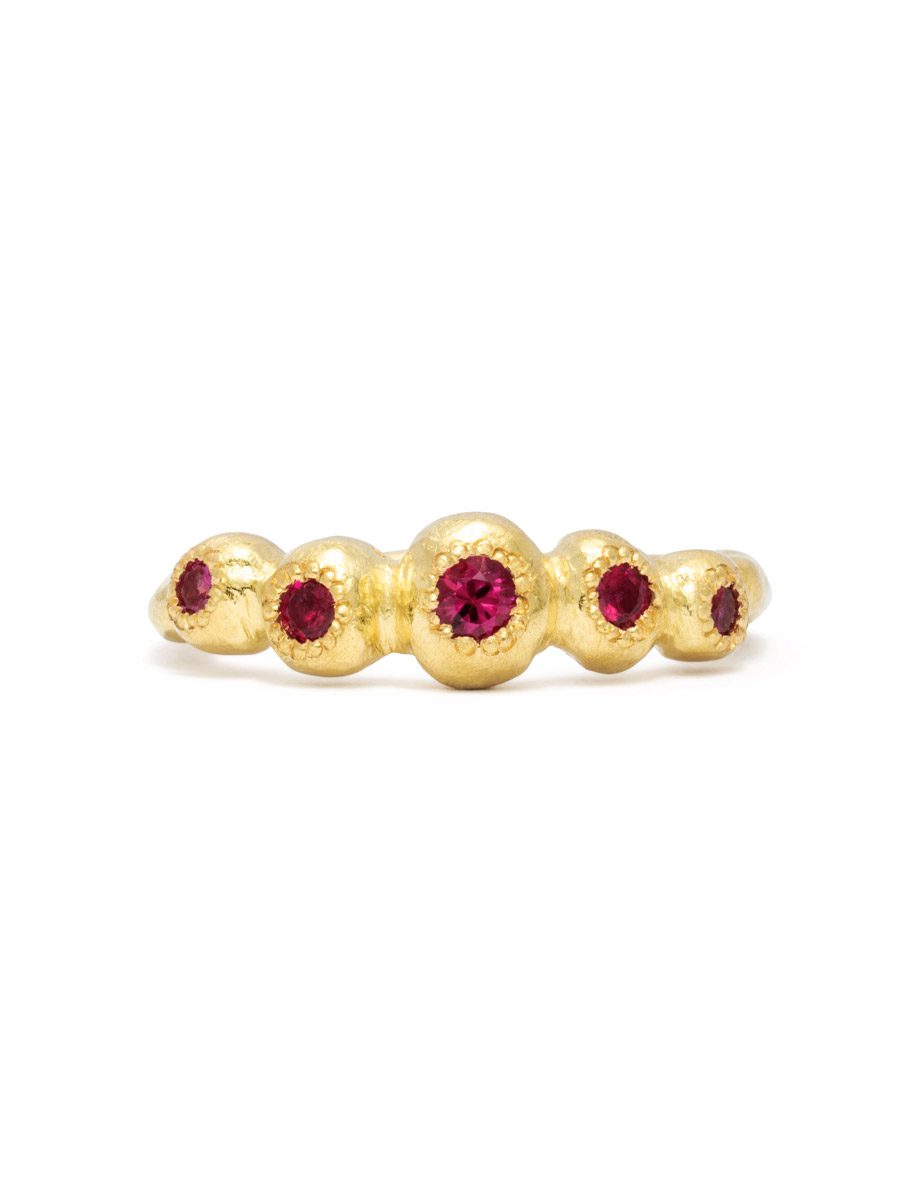 Petite Trousseau Ring – Yellow Gold & Ruby