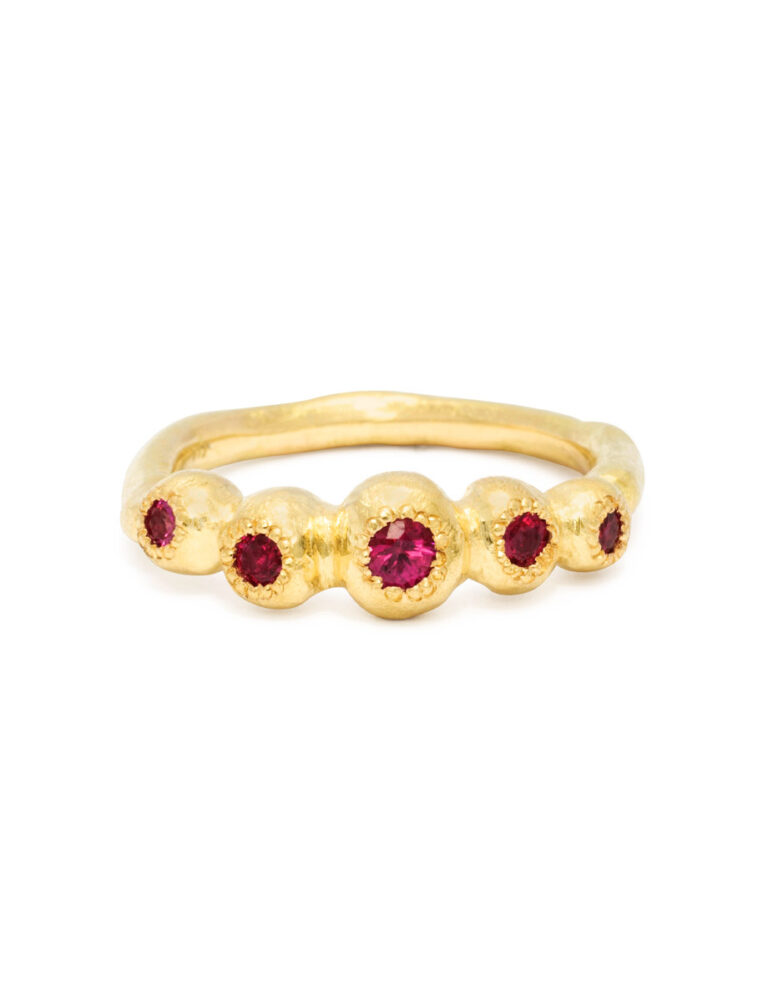 Petite Trousseau Ring – Yellow Gold & Ruby