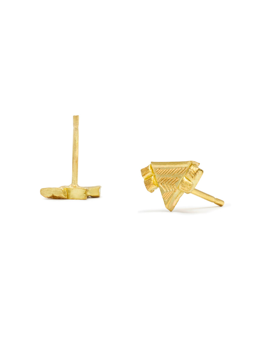 Triangle Stud Earrings – Yellow Gold