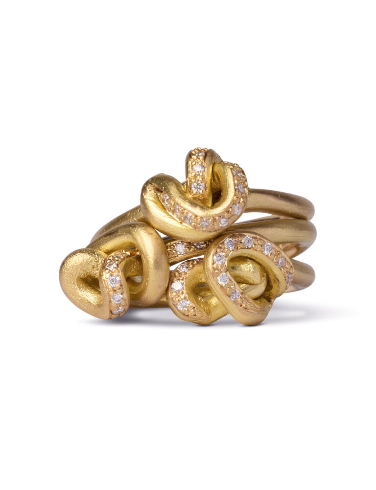 Entwined Ring – Yellow Gold & White Diamonds