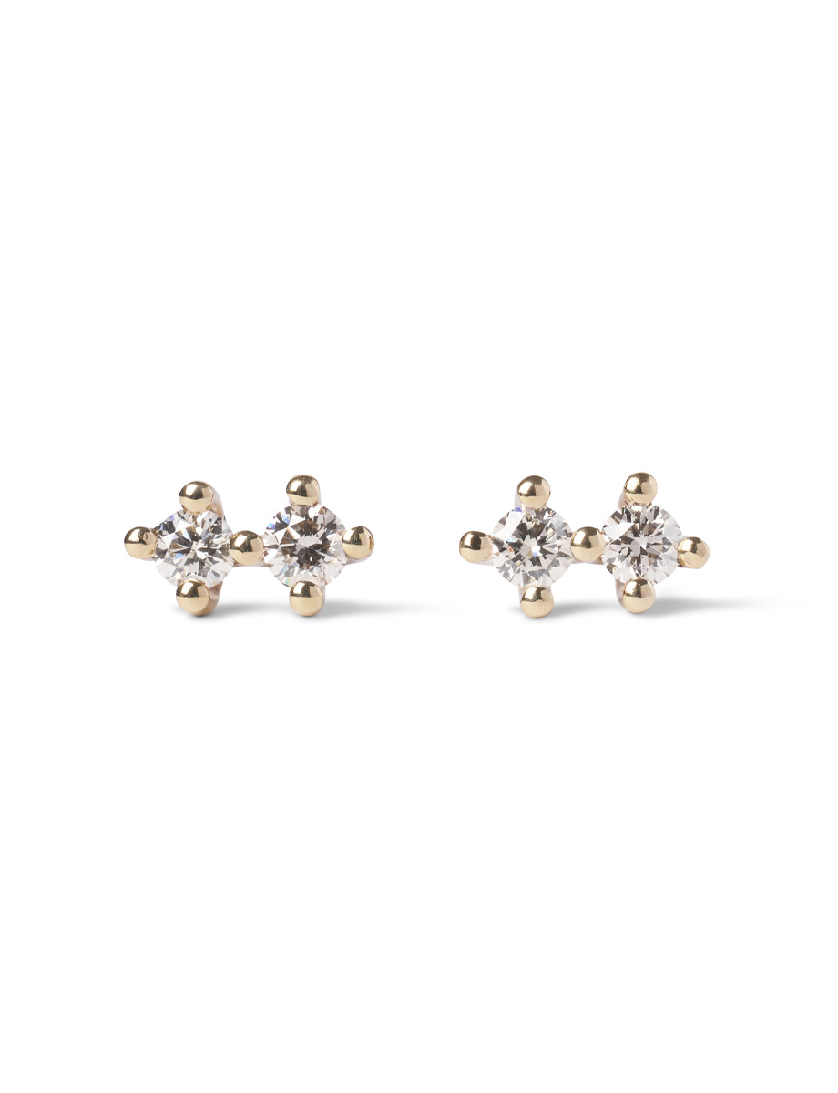 Twin Soul Stud Earrings – Champagne Diamond