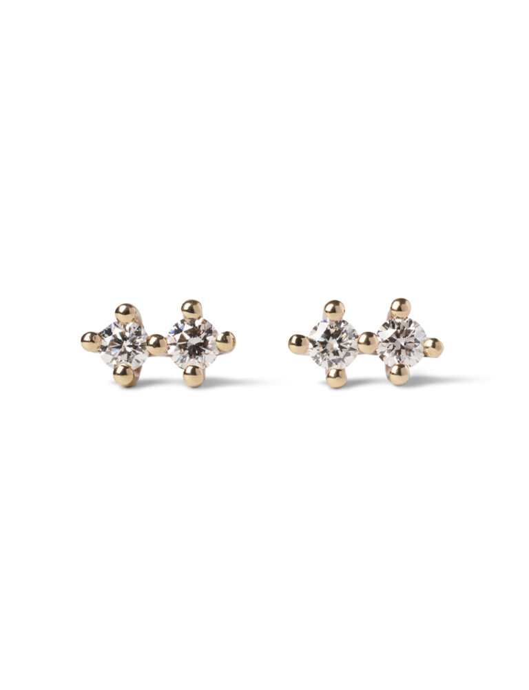 Twin Soul Stud Earrings – Champagne Diamond